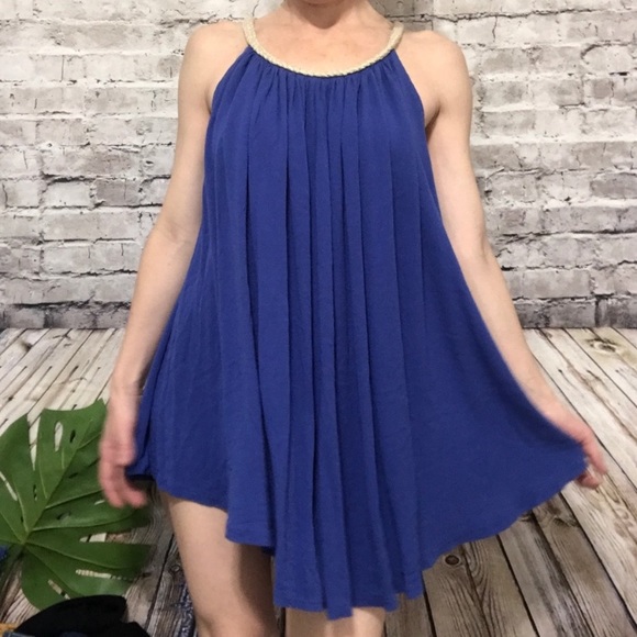NouveauMonde Flowy Blue Tunic Size M - Picture 6 of 12